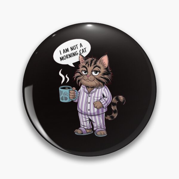 Item preview,  Not a Morning Cat T-Shirt: Angry Furry Cat in Pajamas with Coffee designed and sold by masteryStore.
