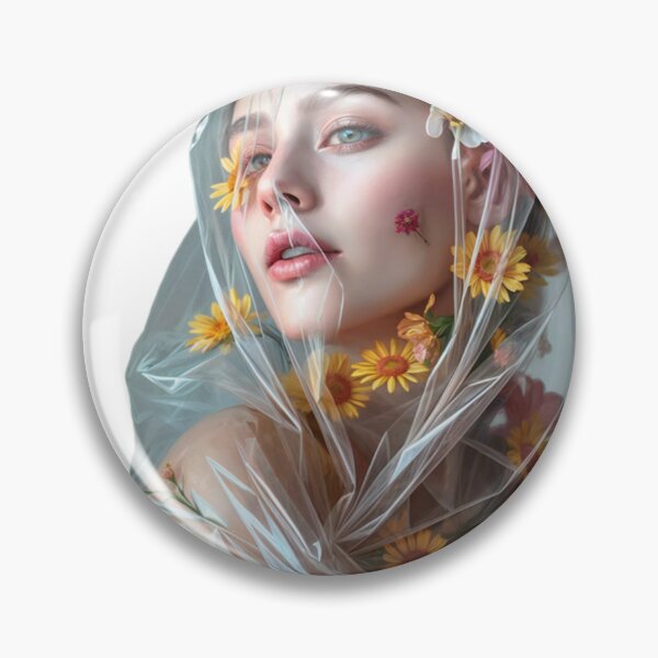 Item preview, woman with flowers in a plastic bag.  designed and sold by Creative88Art.