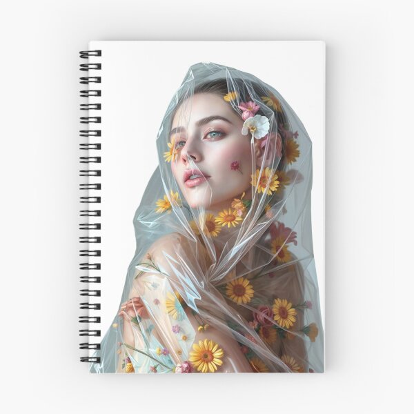 Item preview, woman with flowers in a plastic bag.  designed and sold by Creative88Art.