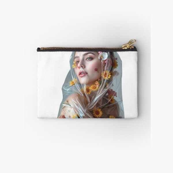 Item preview, woman with flowers in a plastic bag.  designed and sold by Creative88Art.