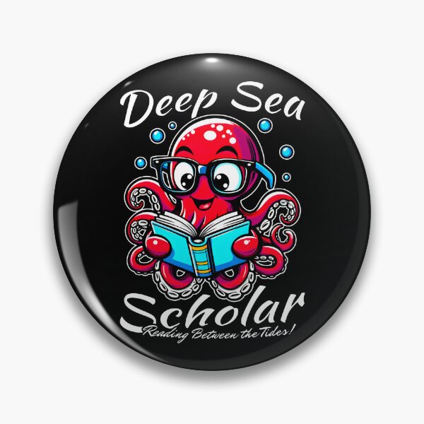 Item preview, Deep Sea, Reading Between the Tides! Ink-stained Tentacles, Sapphire Pages, Oceanic Wisdom designed and sold by SplashTastic.