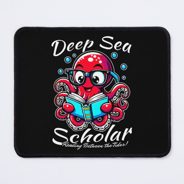 Item preview, Deep Sea, Reading Between the Tides! Ink-stained Tentacles, Sapphire Pages, Oceanic Wisdom designed and sold by SplashTastic.