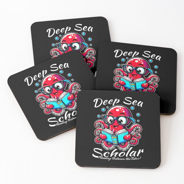 Item preview, Deep Sea, Reading Between the Tides! Ink-stained Tentacles, Sapphire Pages, Oceanic Wisdom designed and sold by SplashTastic.