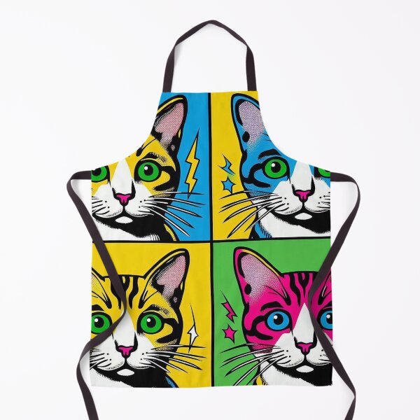 Item preview, Colourful cat faces in blocked colours designed and sold by Silbays.