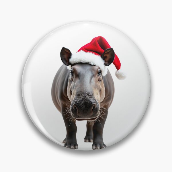 Item preview, Funny Tapir Wearing Christmas Hat designed and sold by LazyOwlStore.