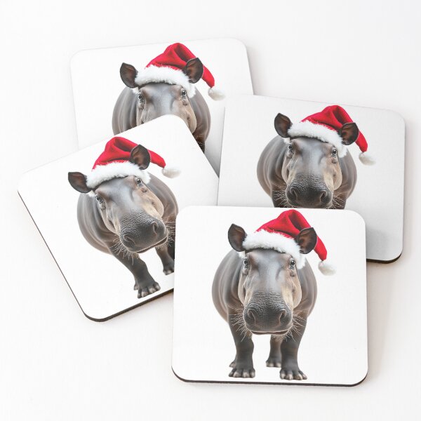 Item preview, Funny Tapir Wearing Christmas Hat designed and sold by LazyOwlStore.