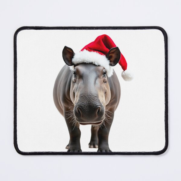 Item preview, Funny Tapir Wearing Christmas Hat designed and sold by LazyOwlStore.