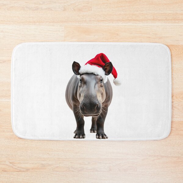 Item preview, Funny Tapir Wearing Christmas Hat designed and sold by LazyOwlStore.