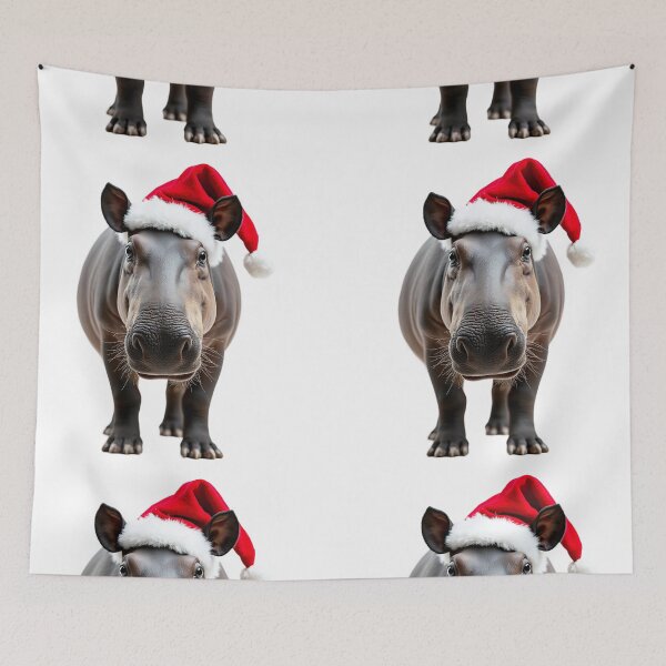 Item preview, Funny Tapir Wearing Christmas Hat designed and sold by LazyOwlStore.