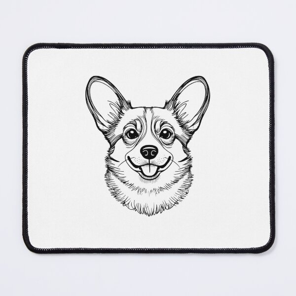 Item preview, Smiling Corgi in Black and White designed and sold by FreeStyleTrend.
