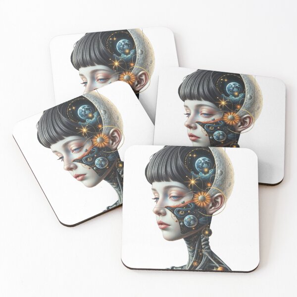 Item preview, surreal space collage with woman,isolated art designed and sold by Creative88Art.