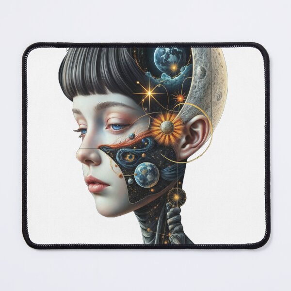 Item preview, surreal space collage with woman,isolated art designed and sold by Creative88Art.