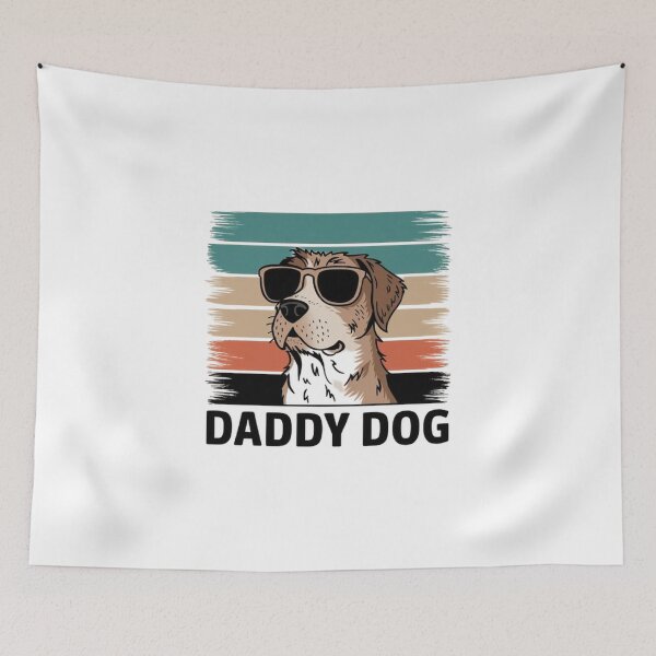 Item preview, Cool Daddy Dog T-Shirt: Stylish Dog with Sunglasses & Retro Stripes designed and sold by masteryStore.