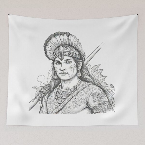 Item preview, Indian with a spear designed and sold by Sara Raad.
