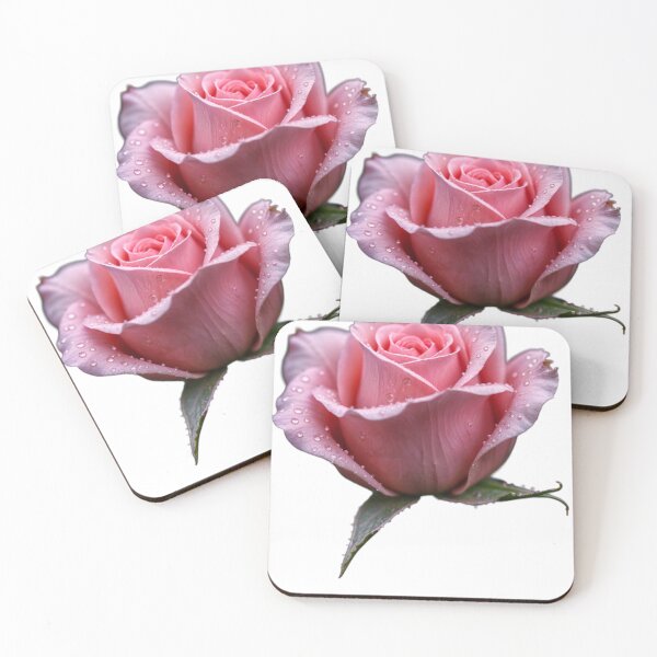 Item preview, pink fresh rose with drops,isolated design  designed and sold by Creative88Art.