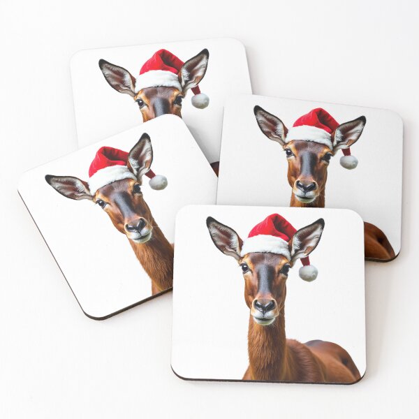 Item preview, Funny Saola Wearing Christmas Hat designed and sold by LazyOwlStore.