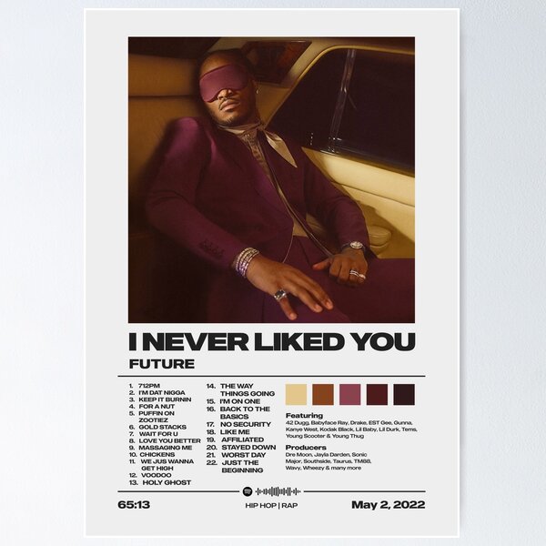 Item preview, I Never Liked You by Future Album Poster designed and sold by FourthWall Prints.