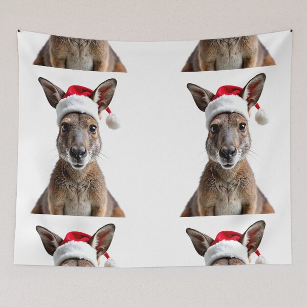 Item preview, Funny Wallaby Wearing Christmas Hat designed and sold by LazyOwlStore.