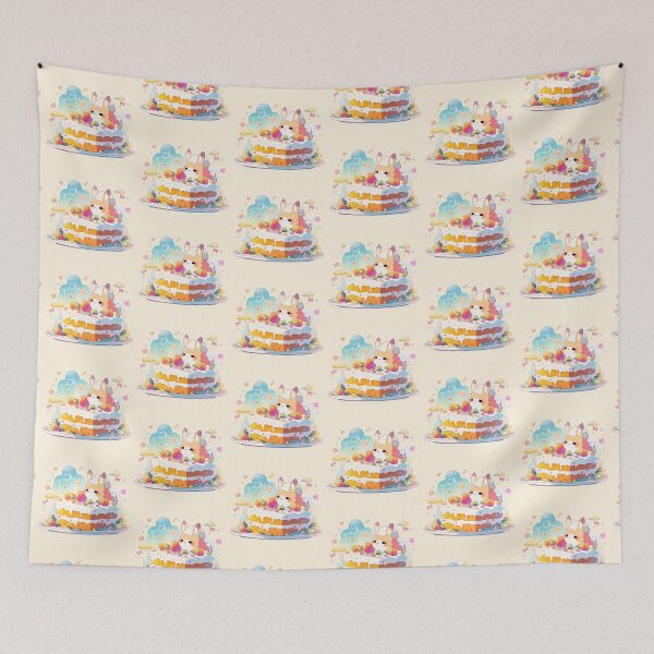 Item preview, Llama eating an ice cream strawberry cake designed and sold by WoollenLlama.