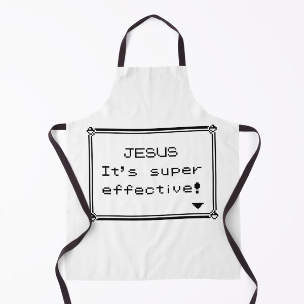 Aperçu de l'œuvre Faites passer votre foi au niveau supérieur avec le design « Jésus : c'est super efficace ! » créée et vendue par GeekLook.