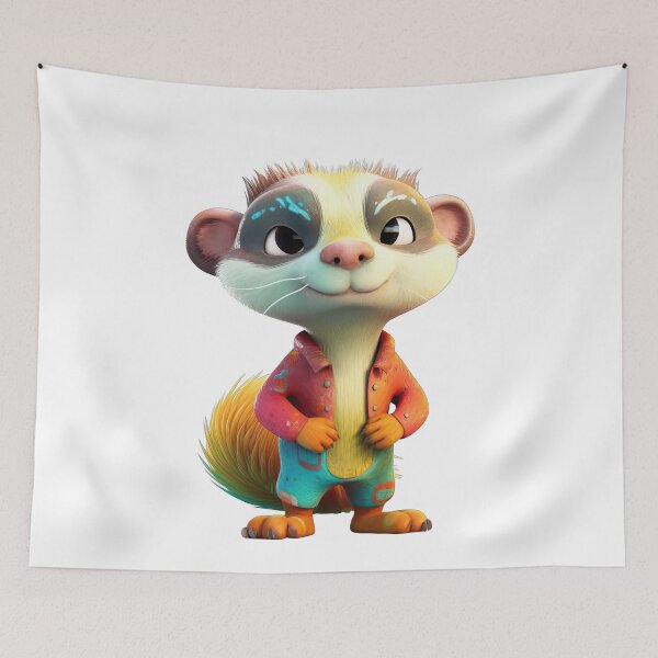 Item preview, Colourful Ferret in Playful Attire designed and sold by Sillytoe.