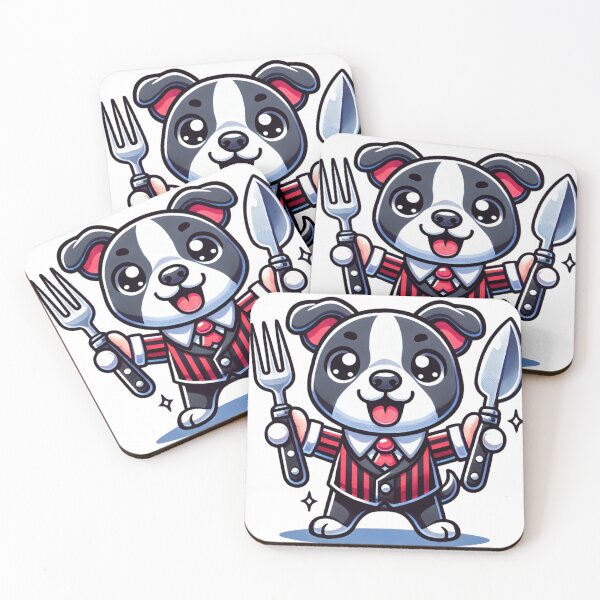 Item preview, Cute Chef Dog Cartoon with Fork and Knife designed and sold by ibobo4656.