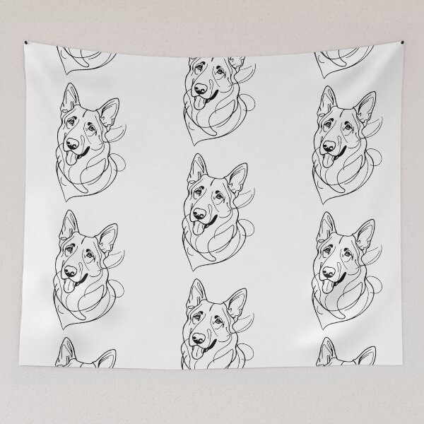 Item preview, German Shepherd Dog Head Drawing designed and sold by FreeStyleTrend.