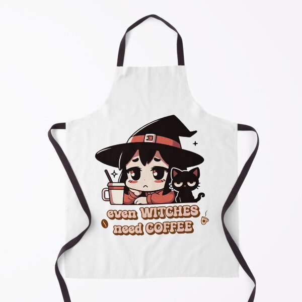 Item preview, Even Witches need coffee - kawaii cute witch and black cat design for the caffeine-deprived at halloween designed and sold by geetarv.