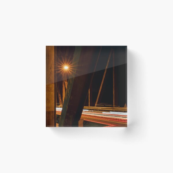 Item preview, Old Hawkesbury River Bridge long exposure at night designed and sold by numberchic.