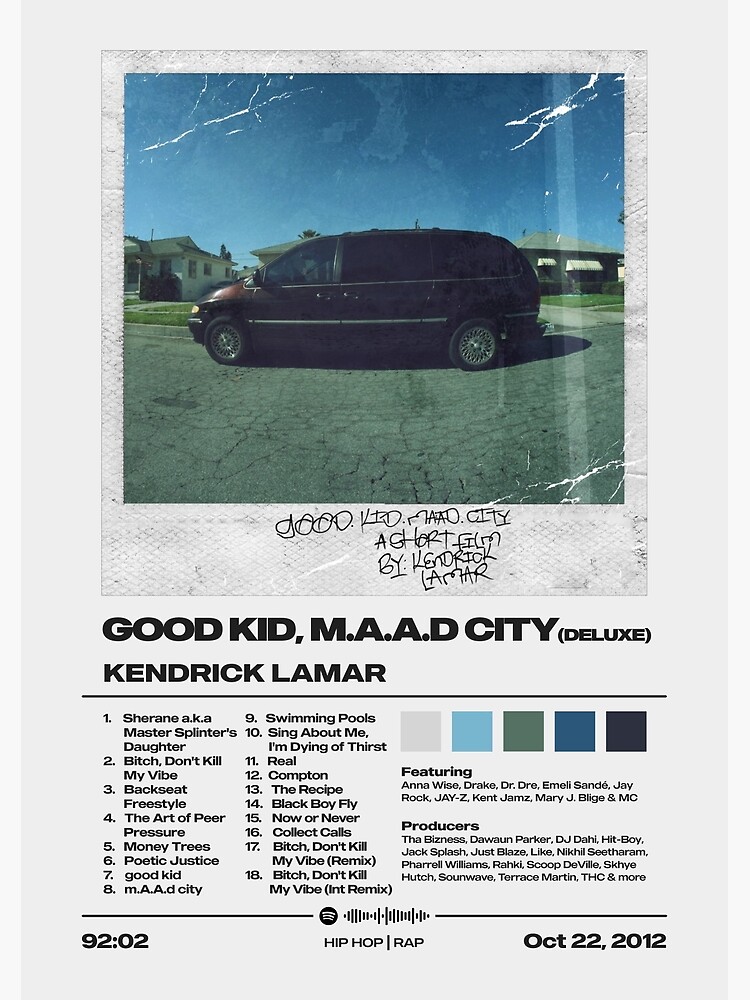 Thumbnail 3 of 3, Poster, Good Kid, M.A.A.D City by Kendrick Lamar Album Poster designed and sold by FourthWallPrint.