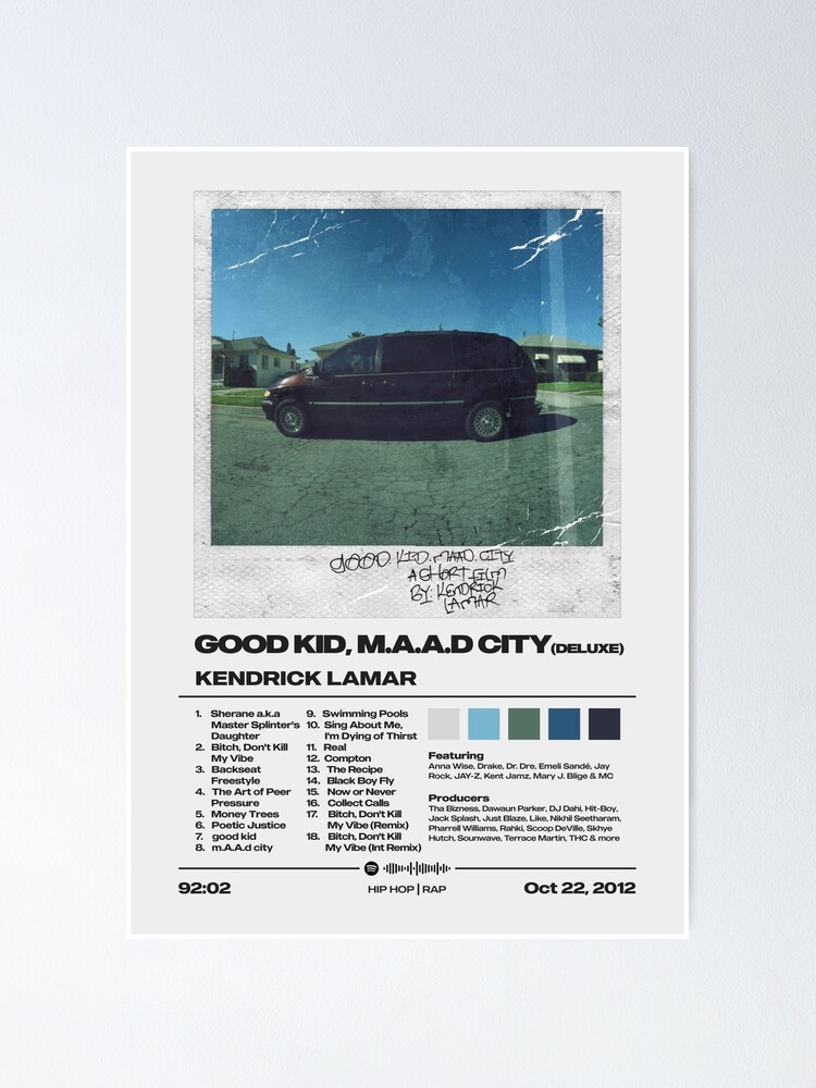 Thumbnail 1 of 3, Poster, Good Kid, M.A.A.D City by Kendrick Lamar Album Poster designed and sold by FourthWallPrint.