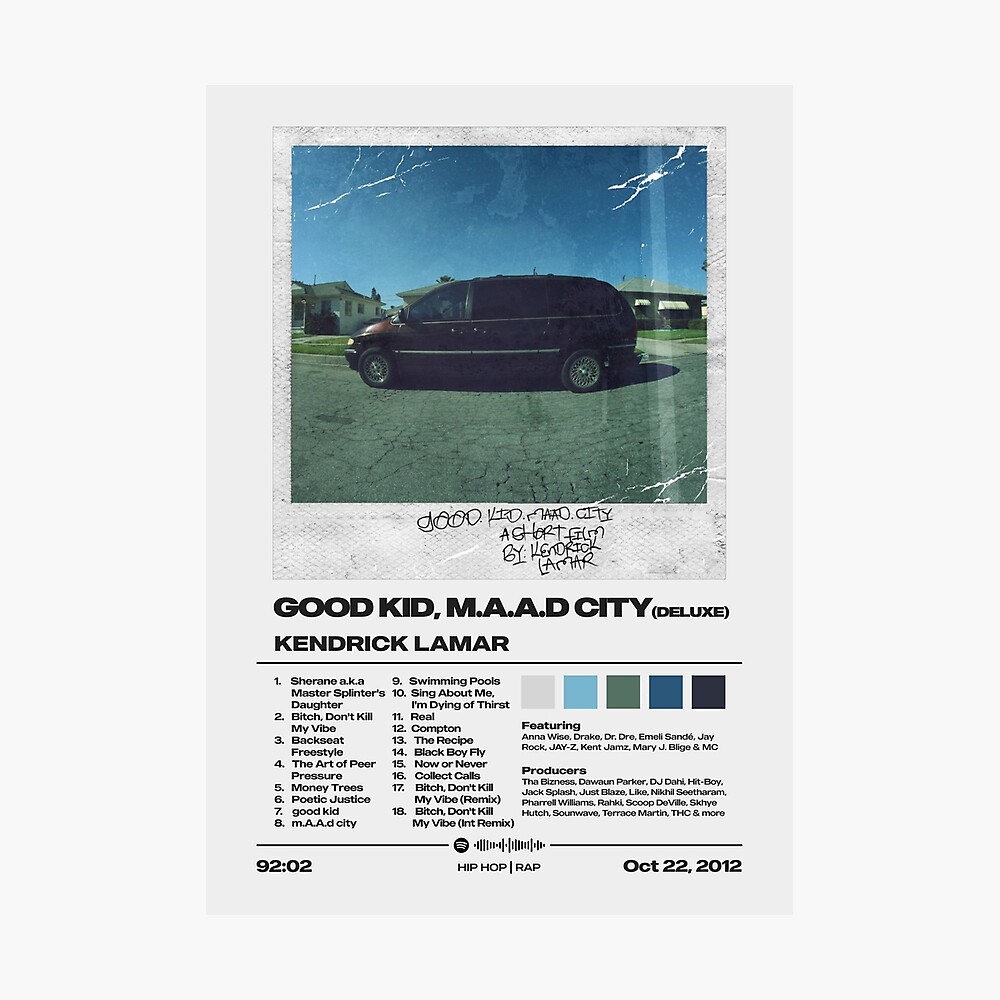 Good Kid, M.A.A.D City by Kendrick Lamar Album Poster Poster