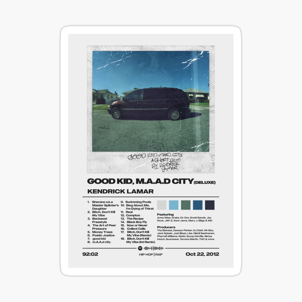 Good Kid, M.A.A.D City by Kendrick Lamar Album Poster Poster