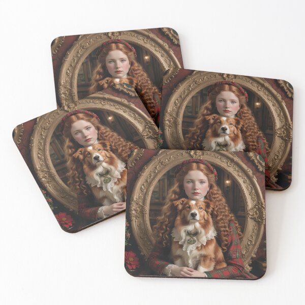 Item preview, Scottish Lass with Rough Collie Dog (Victorian) designed and sold by RhondaLily.