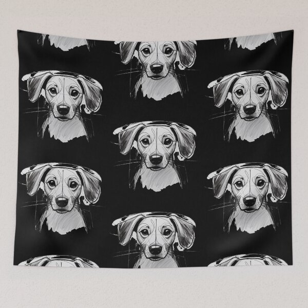 Item preview, Jack Russell Terrier Dog Head Line Drawing designed and sold by FreeStyleTrend.