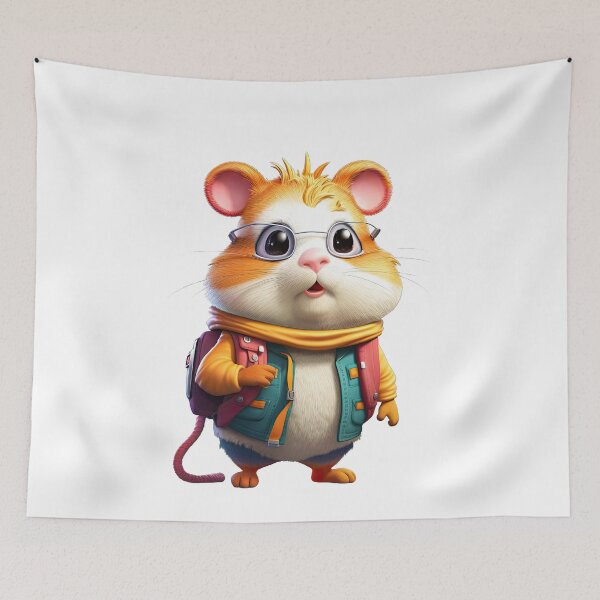 Item preview, Adventurous Hamster with Stylish Gear designed and sold by Sillytoe.