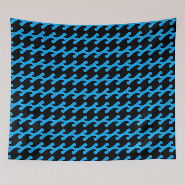Item preview, WAVE PATTERN IN BLACK AND BRIGHT BLUE designed and sold by larissa-myrie.