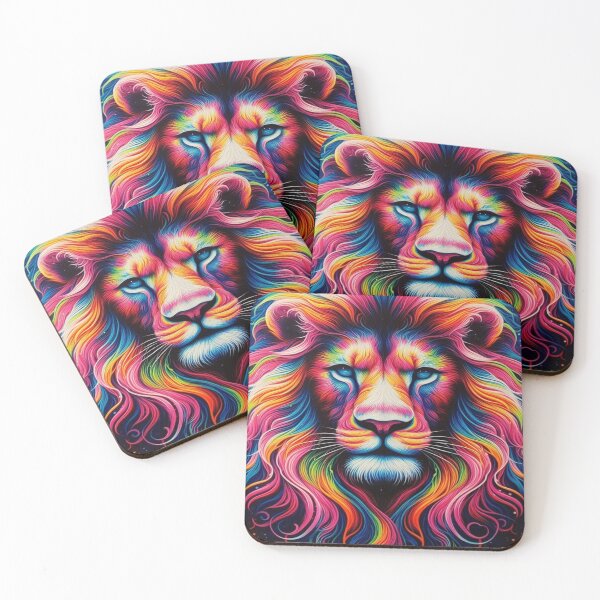 Item preview, How a colorful painting captures the majestic beauty of a lion designed and sold by FotoworldEdel.