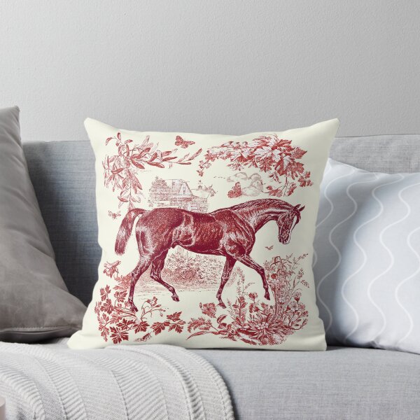 Item preview, Toile florale rouge élégante et stylée vintage rustique avec cheval designed and sold by tanjica.