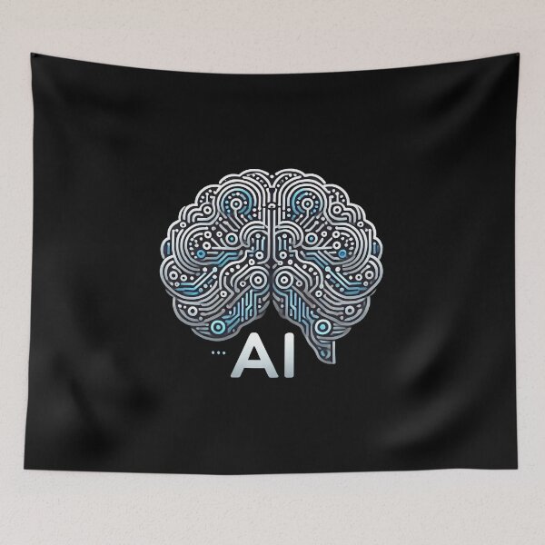 Item preview, Intricate Brain Design with AI Text designed and sold by tarmiziwartani.