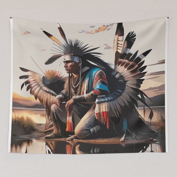 Item preview, Native American Warrior designed and sold by BelleRiviera.
