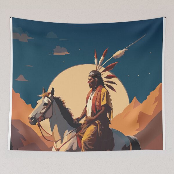 Item preview, Native American warrior on a horse designed and sold by BelleRiviera.