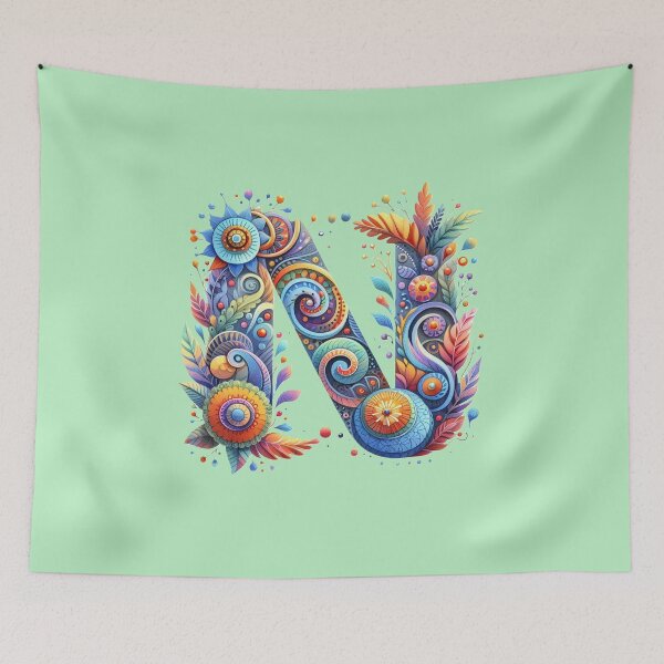 Item preview, Letter N. abc. Alphabet. Floral N in Full Bloom designed and sold by Ihor Ivanov.