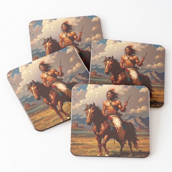 Item preview, Native American warrior on a horse designed and sold by BelleRiviera.
