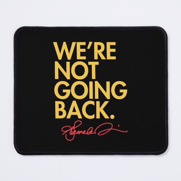 Item preview, WE'RE NOT GOING BACK - KAMALA (yellow with orange signature)  designed and sold by Thelittlelord.