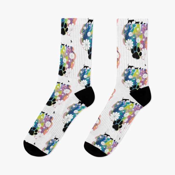 Item preview, Groovy Animal Design, Dog cat rabbit Guinea pig bird print, hippie paw flowers designed and sold by CEB1700.