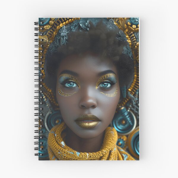 Item preview, Elegant African woman with golden makeup and accessories designed and sold by Artessie.