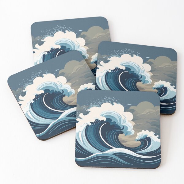 Item preview, A design of  Turbulent Storm Waves- Dark, crashing waves with splashes of white foam, evoking the power. designed and sold by HEMRO.