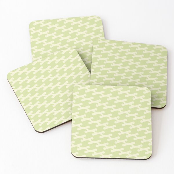 Item preview, WAVE PATTERN IN CREAM AND LIGHT GREEN designed and sold by larissa-myrie.