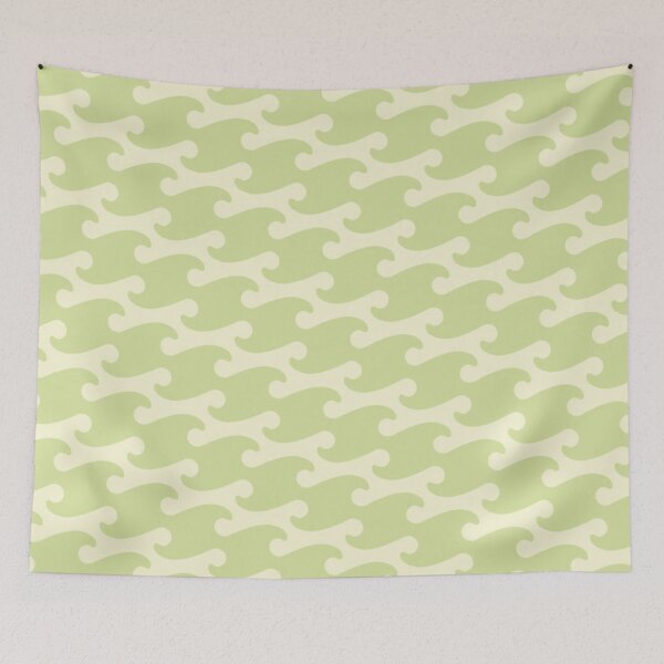 Item preview, WAVE PATTERN IN CREAM AND LIGHT GREEN designed and sold by larissa-myrie.
